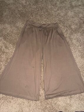 Taste Wide Leg Pull-On Pants in Tan - XL - Skin Friendly. B7